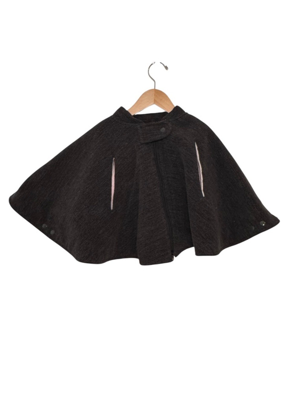 ELAINE SEARER grey & pink fleece car safe cape - size 2